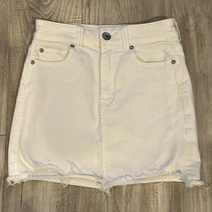 American Eagle White Denim Mini Skirt